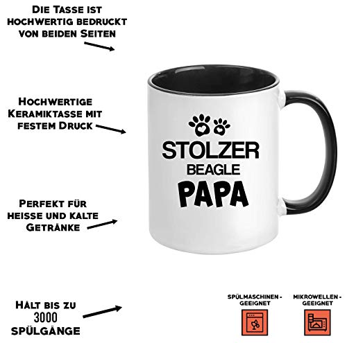 TassenTicker® – "Orgulloso Animal papá – Taza de café – Taza de Perro – dueño de Perros – Hombre – Idea de Regalo – Negro