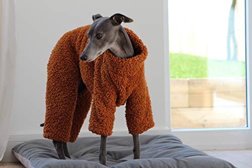 Teddy Bear Fluffy Whippet Greyhound Onesie Pijama Lurcher italiano Galgo Jumper Fur Sweater Sighthound (LARGE)