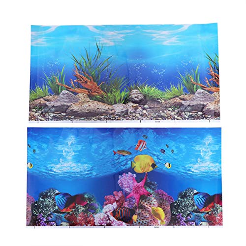 TEHAUX Fondo adhesivo 3D de doble cara para peceras de acuario, diseño de pecera, decoración de imagen subacuática (52 x 30 cm, estilo A)