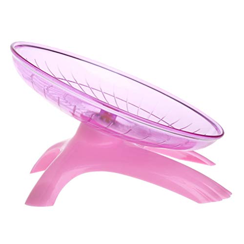 TEHAUX Run Disc- 1 rueda de platillo volador, antideslizante, para hámsteres, erizos, mascotas pequeñas, rueda de ejercicio (rosa)