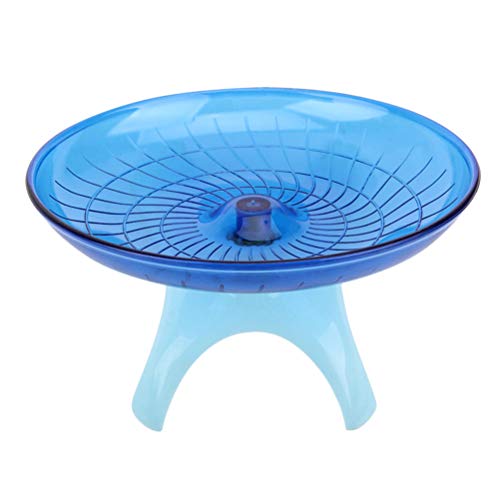TEHAUX Run Disc- 1 rueda de platillo volador giratorio antideslizante para hámsteres, erizos, mascotas pequeñas, rueda de ejercicio (azul)