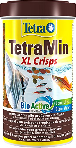 TetraMin Crisps Alimento principal para todos los peces ornamentales tropicales, con alto valor nutricional y carga mínima del agua, diferentes tamaños