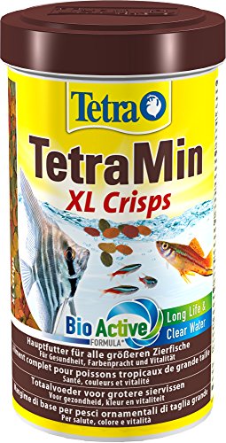 TetraMin Crisps Alimento principal para todos los peces ornamentales tropicales, con alto valor nutricional y carga mínima del agua, diferentes tamaños