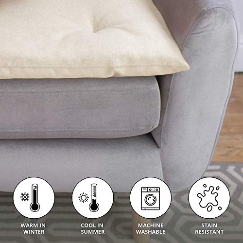 The Lounging Hound Protector de sofá impermeable para muebles, protege de perros, mascotas y niños, lana cruda, 2 asientos