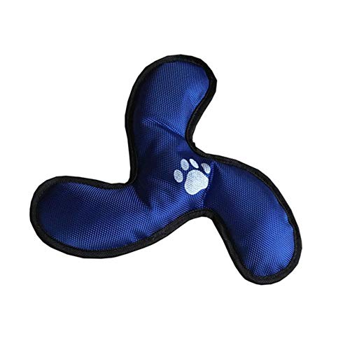 THREESS Juguete masticable para Cachorro de Perro de Entrenamiento de Mascotas con Sonido Suave de Hueso de 1 unid, Azul, Boomerang S