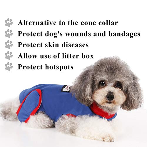 Tineer Dog Recovery Suit - Pure Cotton Alternativa E-Collar de Perro, Proteger Las heridas Cachorro después Desgaste del Animal doméstico Cirugía - Prevenir lamer, morder y Otras Mascotas Acoso (XXL)