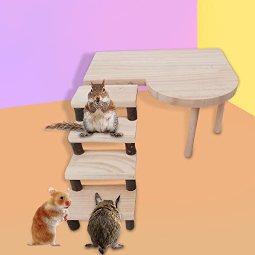 TISHITA Plataforma de Madera para hámster con escaleras, Jaula para paisajismo, Juegos de Escalada para Mascotas pequeñas, ratón, Enano, hámster, Conejillo de