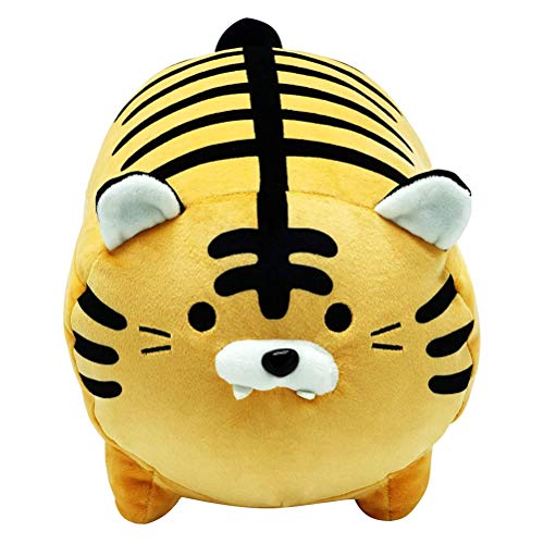 Tixiyu Almohada de peluche de tigre de 13.7 pulgadas, suave y cómoda, muñeca de tigre de imitación, juguete de peluche creativo, el mejor regalo de fiesta de cumpleaños para niños amigos
