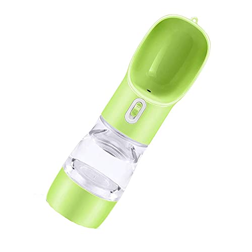 Top-Newest Multifunctiona Dog Water Bottle 2 In 1 Portable Pet Water Bottle Dispenser,Pet Water Bottle with Food Container,For Dog Cat Travel Drinking Feeder Green