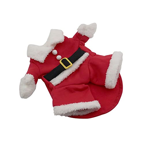 Traje de gatito lindo de Santa Claus disfraz de mascota Cosplay ropa de Navidad traje de perro traje de perro mascota gato abrigo chaqueta (L)