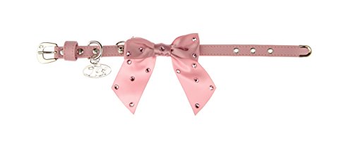 Trilly tutti Brilli Emily - Collar de Perro con Lazo Decorado con Swarovski, 20 cm, Color Rosa