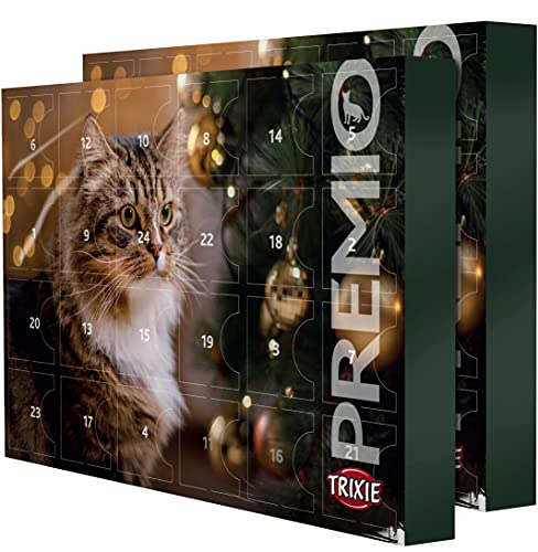 TRIXIE Calendario de Adviento Premio para gatos con diferentes golosinas en pack doble.