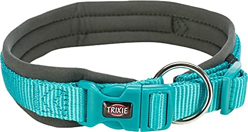 Trixie Collar PREMIUM, acolchado de neopreno, M-L: 42-48 cm/20 mm, ocean/graphite, nylon, collares, cabestros, perros