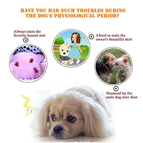 TVMALL Pañales para Perros Pantalones Sanitarios Lavables Reutilizables con Mascotas Perros Fisiológicos para Gatos de Perros Solución Sanitaria para la Incontinencia de Mascotas - 2 Paquetes