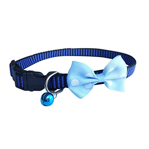 U-M Collar ajustable para mascotas con pajarita para perros pequeños, gatos, collar de gatito con campana creativa y exquisita mano de obra