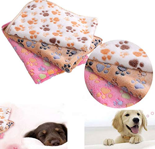 U-M Manta pequeña para perros, cachorros, manta cálida para gatos, diseño de hueso, diseño de hueso, manta suave y cálida de 20 x 20 cm, cómoda y ecológica