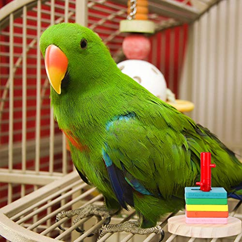 UKCOCO Juguete del pájaro 4 Piezas Creativo Loro Juguete Interactivo Loro Juguete Educativo Suministro para Mascotas