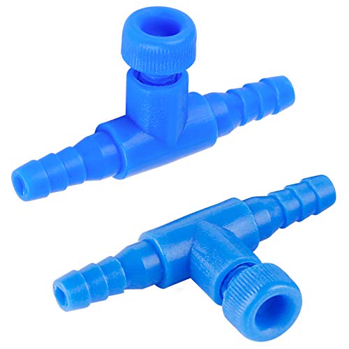 Uniclife Paquete de 10 válvulas de Control para acuarios Bomba de Aire regulador de Aire desechable de plástico Azul para mangueras de 4,5 mm de diámetro Interno