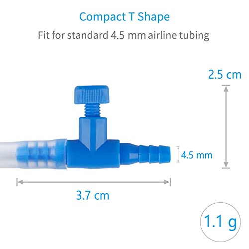 Uniclife Paquete de 10 válvulas de Control para acuarios Bomba de Aire regulador de Aire desechable de plástico Azul para mangueras de 4,5 mm de diámetro Interno
