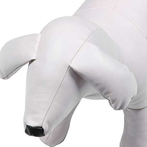 Uniqal Maniquíes de cuero para perros Posición de pie Modelos para perros Juguetes para mascotas Tienda de animales Maniquí Blanco L