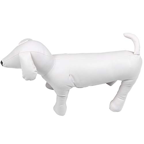 Uniqal Maniquíes de cuero para perros Posición de pie Modelos para perros Juguetes para mascotas Tienda de animales Maniquí Blanco L