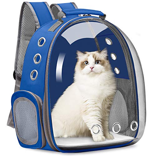 Vailge Mochila portadora para gatos, mochila para transportar mascotas, mochila para perros pequeños y medianos, bolsa de transporte para perros y gatos, senderismo, camping (azul)