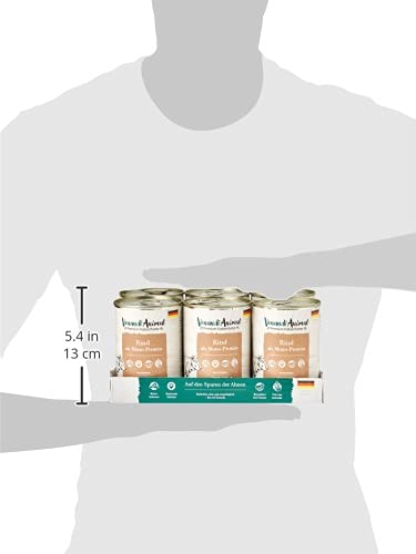 Venandi Animal - Pienso Premium para Gatos - Ternera como monoproteína - Completamente Libre de Cereales - 6 x 400 g