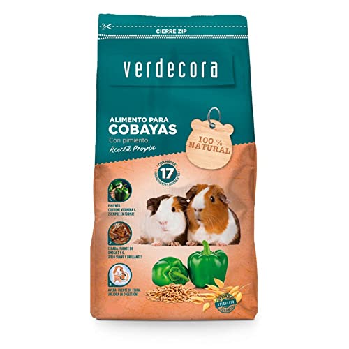 Verdecora Alimento para Roedores - Comida Cobaya - Ingredientes 100% Naturales - Bienestar y Desarrollo Saludable para tu Mascota (3kg)