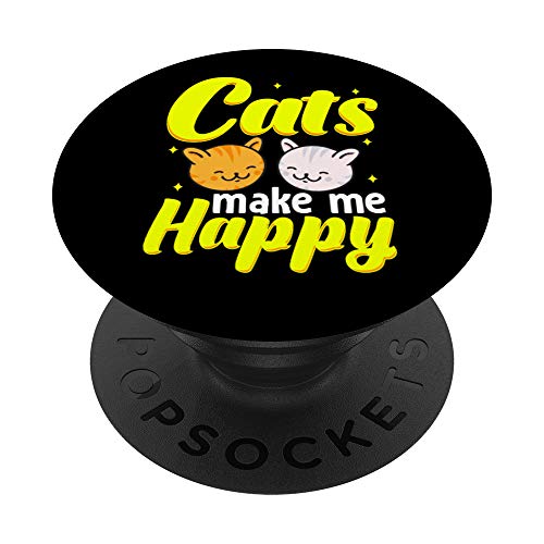 Veterinarian Gift Cat Groomer Whisperer Cats Make Me Happy PopSockets Agarre y Soporte para Teléfonos y Tabletas