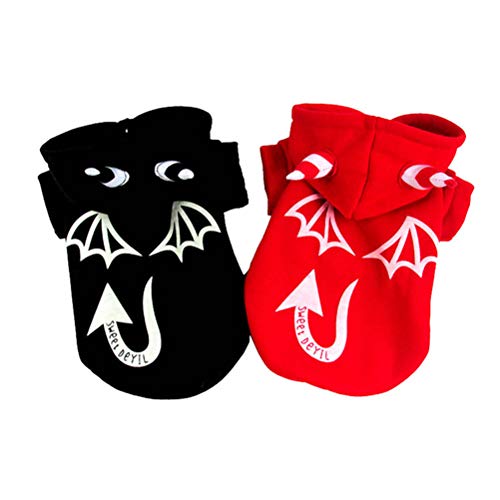 VILLCASE Dog Toys - Sudadera luminosa con capucha para Halloween, diseño de fantasma, disfraz de perro, ropa de perro, sudadera cálida, ropa para fiesta de Halloween, talla M, color negro