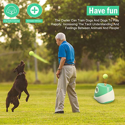 Vogvigo Lanzador automático de bolas, juguete interactivo para perros de juguete, sensor de movimiento, mango, con mini pelotas de tenis (verde)