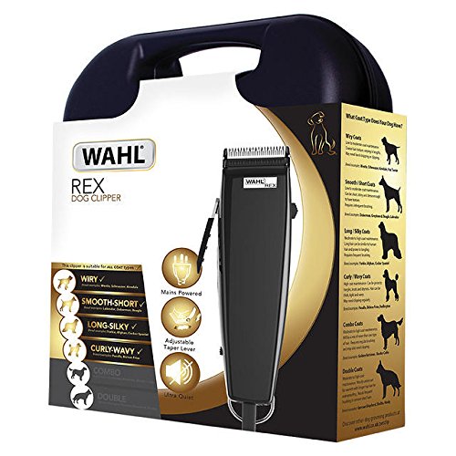 WAHL Rex Premium - Cortadora de Perros, Kit de Aseo para Perros de Capa Completa, cortaúñas de bajo Ruido, cortaúñas con Cable