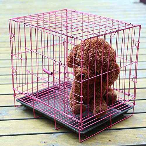 Waigg Kii Cajón de perro para cachorros, jaula plegable para perros pequeños con bandeja de plástico para mascotas pequeñas, gatos, gatos, gatitos, uso en interiores y exteriores