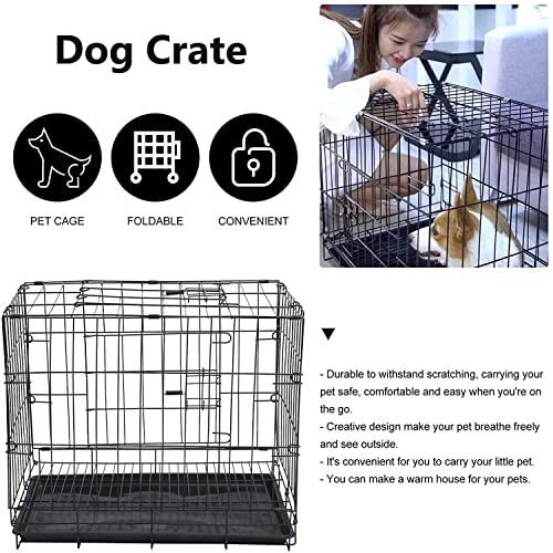 Waigg Kii Cajón de perro para cachorros, jaula plegable para perros pequeños con bandeja de plástico para mascotas pequeñas, gatos, gatos, gatitos, uso en interiores y exteriores