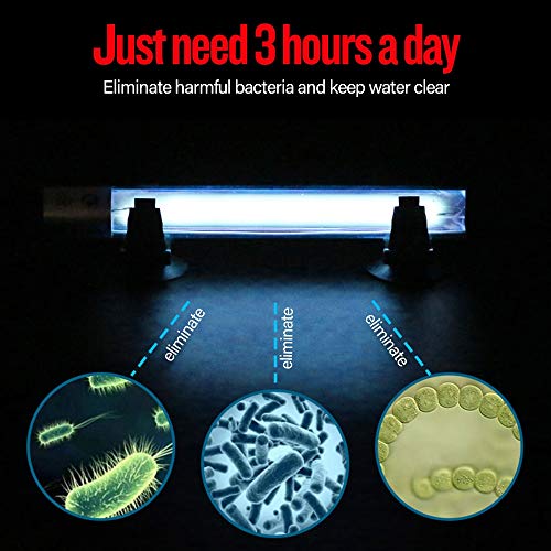 WANGYAN1886-Aquarium Light 5W Acuario Sumergible Luz UV Us Plug Lámpara Germicida Agua Limpiar Alga Verde Bacterias Transparente Impermeable UV Lámpara Luces del Tanque de Peces (Color : US Plug)