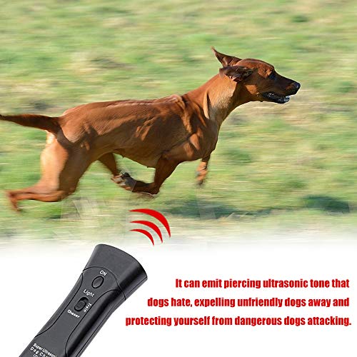 Weehey Chaser para Perros con ultrasonido Doble Lucha contra los ladridos Detenga el Dispositivo de Entrenamiento de los Perros para Mascotas Portátil LED Infrarrojo Perdedor de Perros Control del
