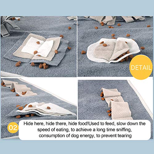 WEJSI Snuffle Treat Mat Slow Treat Puzzle Mat Foraging Skill, Dog Snuffle Mat Stress Relief for Boredom, Slip Pet Activity Mat Slow Feeding Durable Washable Non Toxic(Gray)