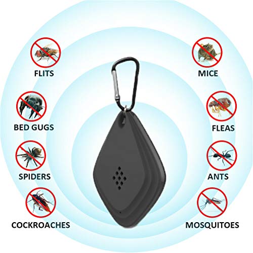 Weneye Repelente de pulgas ultrasónico portátil, recargable, electrónico, USB, dispositivo antipulgas, para perros, gatos y viajes al aire libre