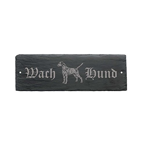 wetterfestes – Rótulo « Wachhund » Puerta dálmata (perro 22 x 8 cm – Perro Dog