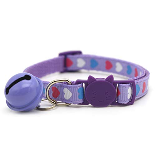 wirlsweal Lindo Gato Perro Hebilla Collar Paleta Caramelo Color Ajustable Mascota Púrpura 1