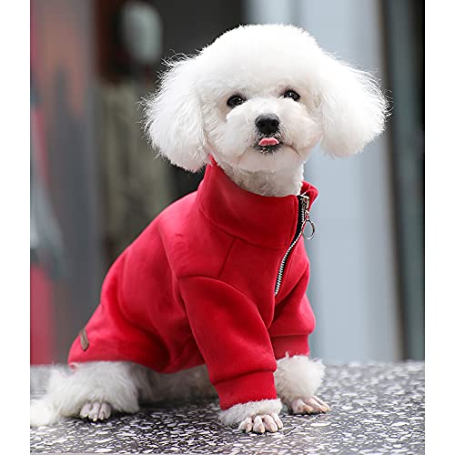 Wulivon Jersey para perro de lana de cordero, cálido y cómodo, abrigo para mascotas, abrigo de algodón, ropa para perros pequeña y mediana, talla S