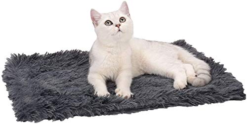 Wuudi Cama para gatos con diseño de animales y gato, antideslizante, suave, redonda, 2 unidades, suave y pequeña cama y manta