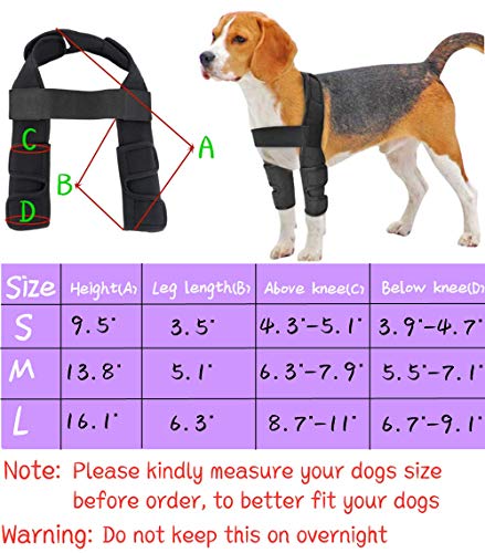 WXFEXIA Protector de codo para pierna delantera para perro, protección de heridas y esguinces debido a la artritis para prevenir lesiones y esguinces o caminar (L)