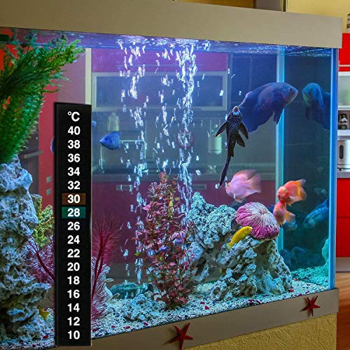 XIABAN 5 unids termómetro de tanque de peces acuario adhesivo termómetro digital temperatura acuario etiqueta digital temperatura en grados Fahrenheit y Celsius pantalla para tanque de peces y acuario