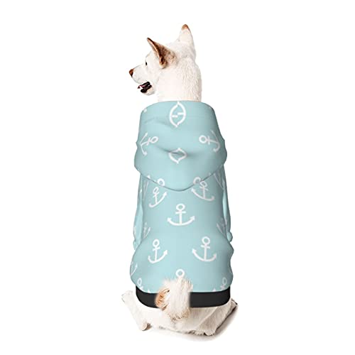 XIWEB Anchor - Sudadera con capucha para mascotas, diseño de animales de ancla, suave, no fácil de hacer pellizcos, para barcos, gatos y perros, ropa de animales