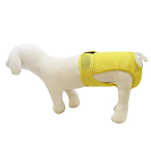 XYSQWZ Pantalones Fisiológicos para Mascotas Bragas De Higiene para Perros Y Almohadillas para La Menstruación para Hembras En Celo En Época De Apareamiento (Color: Amarillo Talla: L)