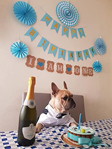 YAODHAOD Esmoquin de Perro a Rayas con Corbata, Traje de Perro para Fiesta de cumpleaños de Boda, Traje de Pajarita, Ropa para Mascotas para Perros pequeños (Negro, XX-Large)