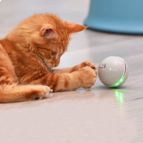 Yemetey 2021 Juguete interactivo para gato, con luces LED, recargable por USB, bola interactiva, juguete de rotación automática de 360 grados