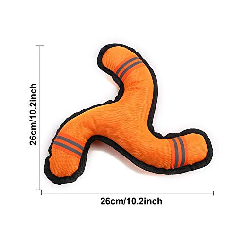 YIJIA Triángulo Boomerang Juguete para Perro Frisbee Reflectante Pequeño Mediano Grande Mordeduras De Perro Entrenamiento para Mascotas Dart Chew Toy 26Cm Naranja