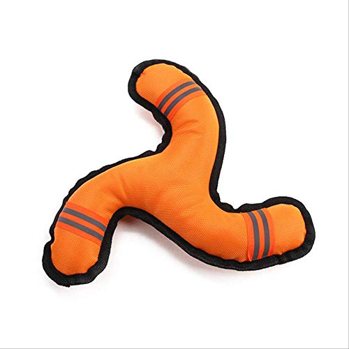 YIJIA Triángulo Boomerang Juguete para Perro Frisbee Reflectante Pequeño Mediano Grande Mordeduras De Perro Entrenamiento para Mascotas Dart Chew Toy 26Cm Naranja